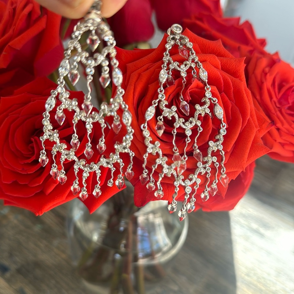 Delicate statement chandelier earrings